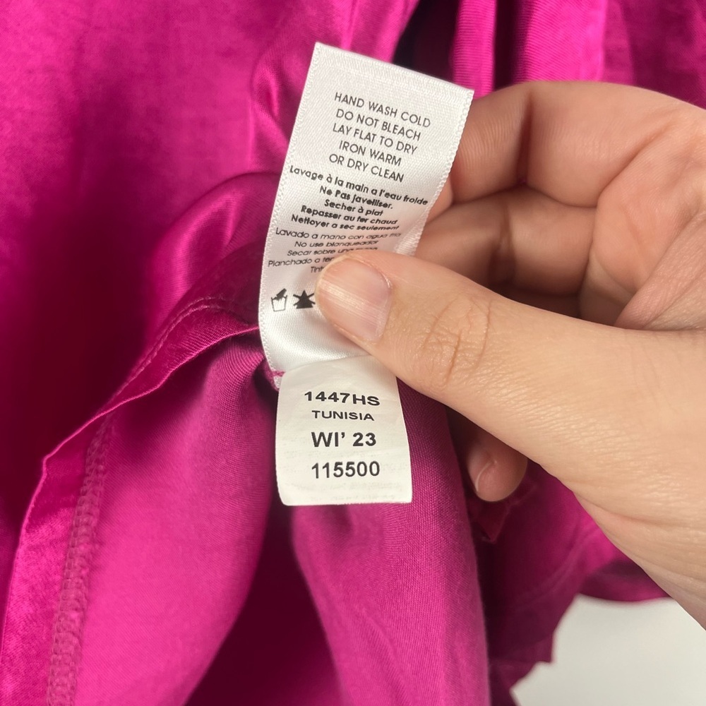 Nation LTD Donna Bell Sleeve top in miss magenta size small - Picture 7 of 9
